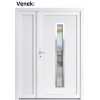 Dvojkrdlov vchodove dvere plastov Soft Hana Inox+Panel Pln, Biela/Biela, 150x200 cm, av (Obr. 1)