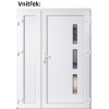 Dvojkrdlov vchodove dvere plastov Soft Julie+Panel Pln, Biela/Biela, 130x200 cm, prav (Obr. 0)