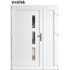 Dvojkrdlov vchodove dvere plastov Soft Venus+Panel Pln, Zlat dub/Biela, 130x200 cm, av (Obr. 0)