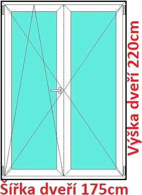 Balkonov - dvojkrdl Dvojkrdlov balknov dvere 175x220 cm, otvrav a sklopn, Soft