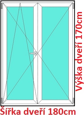 Balkonov - dvojkrdl Dvojkrdlov balknov dvere 180x170 cm, otvrav a sklopn, Soft