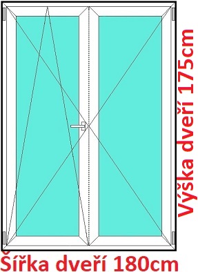 Balkonov - dvojkrdl Dvojkrdlov balknov dvere 180x175 cm, otvrav a sklopn, Soft