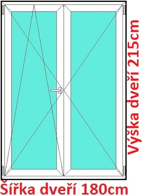 Balkonov - dvojkrdl Dvojkrdlov balknov dvere 180x215 cm, otvrav a sklopn, Soft