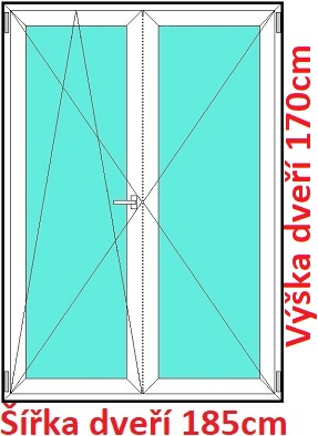 Balkonov - dvojkrdl Dvojkrdlov balknov dvere 185x170 cm, otvrav a sklopn, Soft