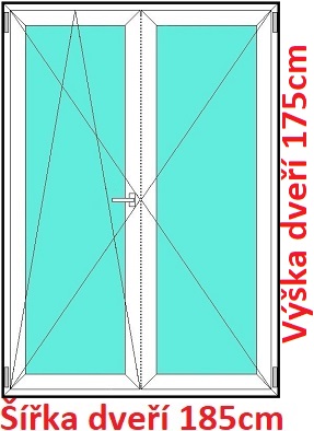 Balkonov - dvojkrdl Dvojkrdlov balknov dvere 185x175 cm, otvrav a sklopn, Soft