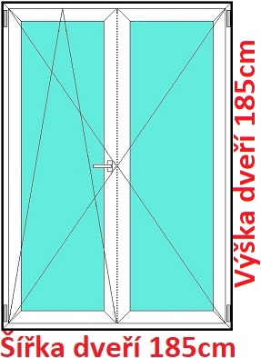 Balkonov - dvojkrdl Dvojkrdlov balknov dvere 185x185 cm, otvrav a sklopn, Soft