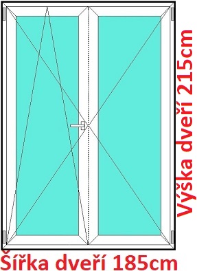 Balkonov - dvojkrdl Dvojkrdlov balknov dvere 185x215 cm, otvrav a sklopn, Soft