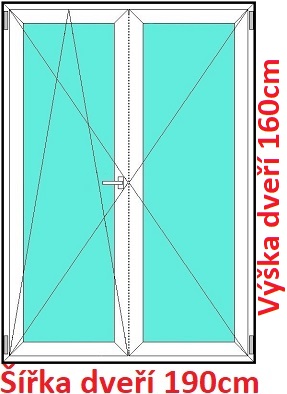 Balkonov - dvojkrdl Dvojkrdlov balknov dvere 190x160 cm, otvrav a sklopn, Soft