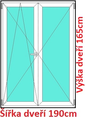 Balkonov - dvojkrdl Dvojkrdlov balknov dvere 190x165 cm, otvrav a sklopn, Soft