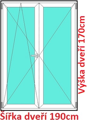 Balkonov - dvojkrdl Dvojkrdlov balknov dvere 190x170 cm, otvrav a sklopn, Soft