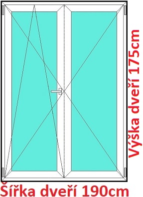 Balkonov - dvojkrdl Dvojkrdlov balknov dvere 190x175 cm, otvrav a sklopn, Soft