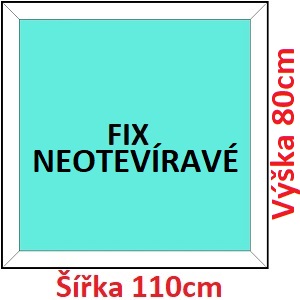Plastov okna FIX SOFT rka 105 a 110cm Plastov okno 110x80 cm, FIX neotvrav, Soft