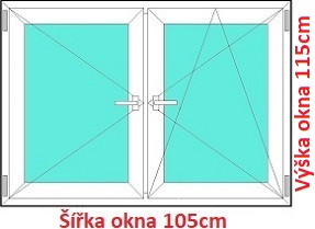 Dvojkrdlov okna O+OS SOFT rka 105 a 110cm Dvojkrdlov plastov okno 105x115 cm, O+OS, Soft