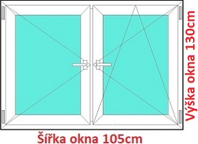 Dvojkrdlov okna O+OS SOFT rka 105 a 110cm Dvojkrdlov plastov okno 105x130 cm, O+OS, Soft