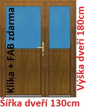 Vchodov dvere - Akce! Dvojkrdlov vchodov dvere plastov Soft 1/2 sklo 130x180 cm - Akce!