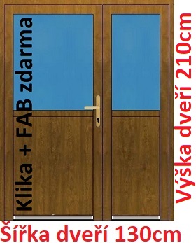 Vchodov dvere - Akce! Dvojkrdlov vchodov dvere plastov Soft 1/2 sklo 130x210 cm - Akce!